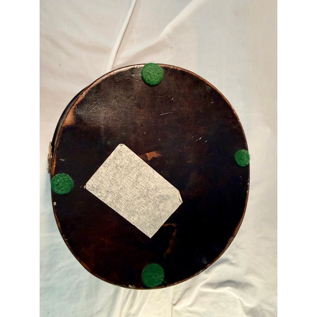 Black Vintage, English Leather Hat Box For Sale - Image 8 of 11
