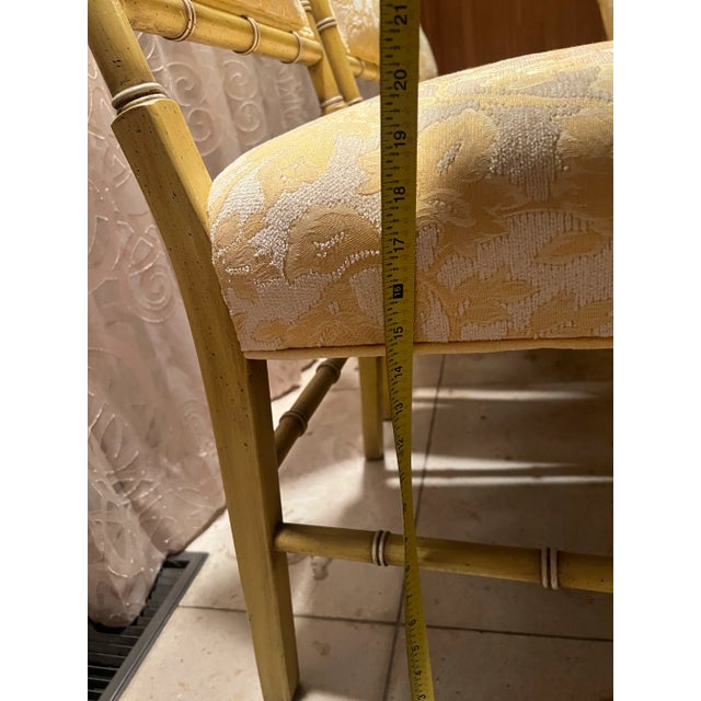 Set of 8 Vintage Faux Bamboo Dining Chairs- Hollywood Regency-Palm Beach For Sale - Image 6 of 12