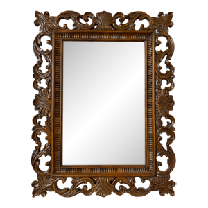 Large Ornate Hand Carved Wood Wall Mirror