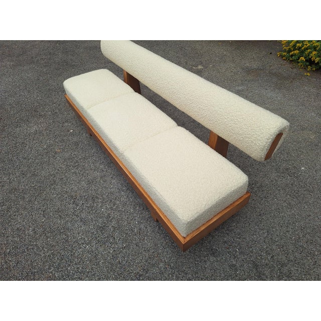 Sofa in Light Wood and White Teddy Bear Bouclé Fabric, 1990s For Sale - Image 13 of 18