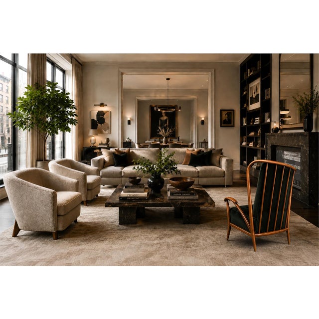 A compelling example of Giuseppe Scapinelli’s sculptural approach to Brazilian modernism, this rare armchair from the...