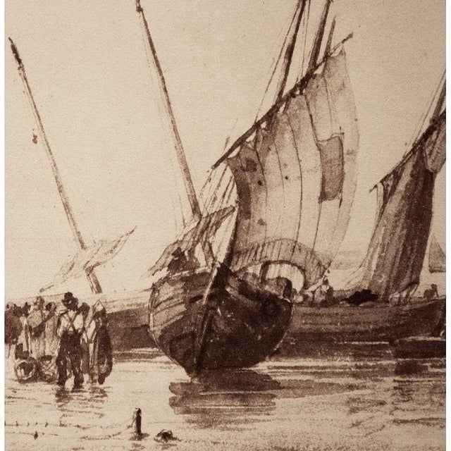 American 1959 After Richard P. Bonington, "Coastal Scene" Vintage Hungarian Monochrome Print For Sale - Image 3 of 8