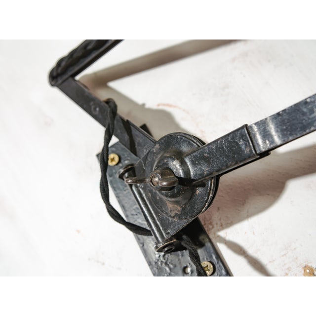 Black Scissor Wall Lamp by Wilhelm Bader Wagenfeld, 1930s For Sale - Image 8 of 13