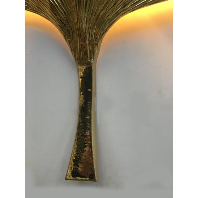 Handmade Wall Sconces Lamps in Leaves Brass - Set of 2 For Sale - Image 4 of 9