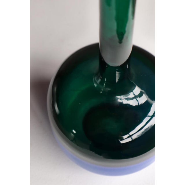 Blue Vintage Italian Art Glass Bottle by Gio Ponti for Venini, 1950s For Sale - Image 8 of 15