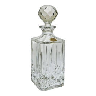 Late 20th Century NWT Whisky Decanter Atlantis Crystal Miguel Pattern Vista Alegre Barware (Mint Condition, Label Intact) For Sale