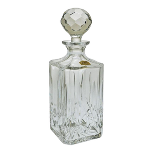 Late 20th Century NWT Whisky Decanter Atlantis Crystal Miguel Pattern Vista Alegre Barware (Mint Condition, Label Intact)