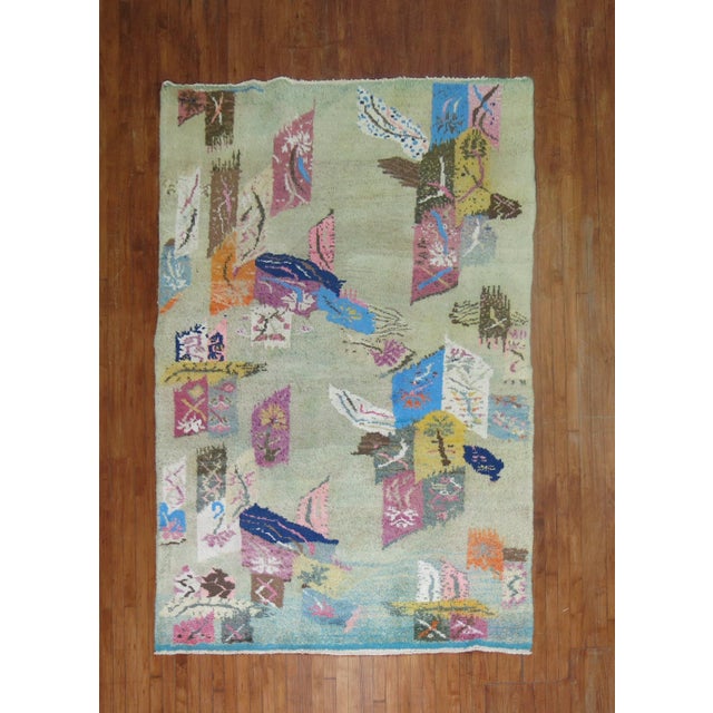 Retro Vintage Turkish Deco Rug - 5'10" x 9' For Sale - Image 16 of 18