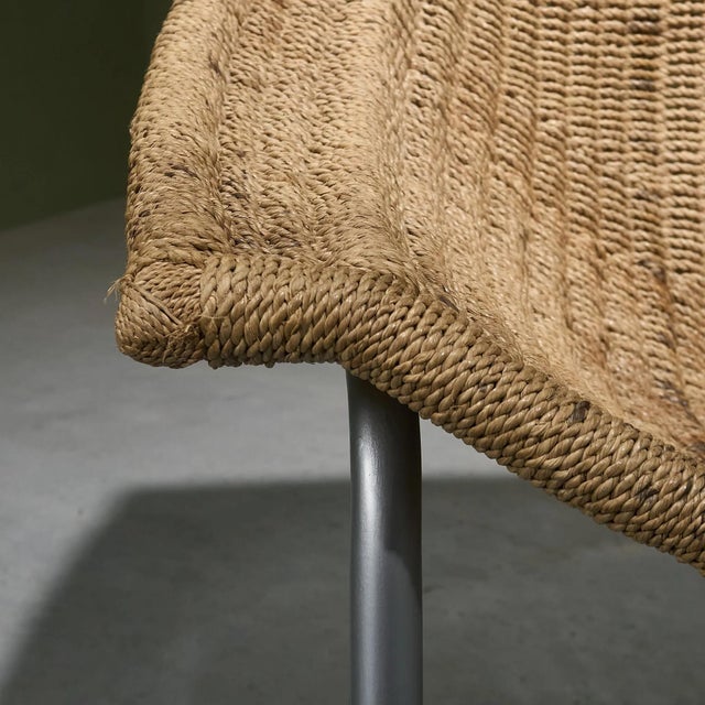 Tubular Cantilever Lounge Chair with Sisal Webbing, Netherlands For Sale - Image 11 of 12