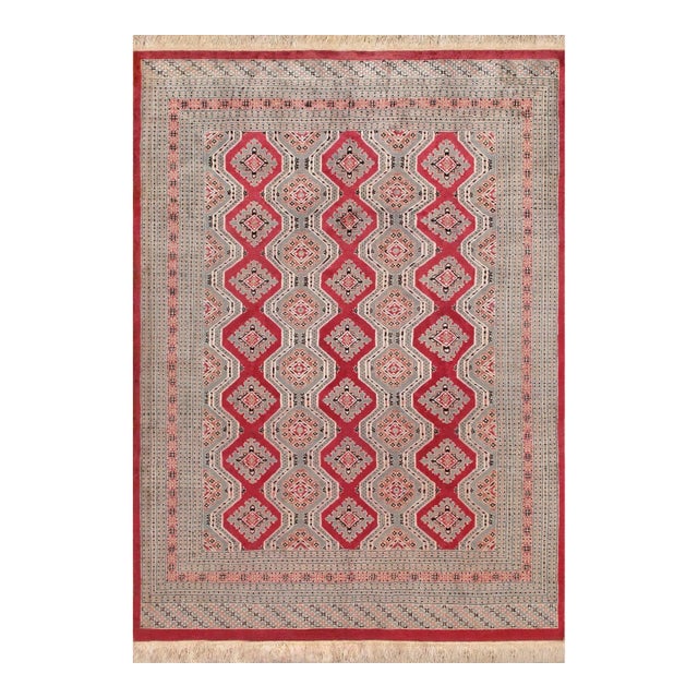 Pasargad Home Bokara Rose Wool Area Rug, 6' 4'' X 8' 7'' For Sale
