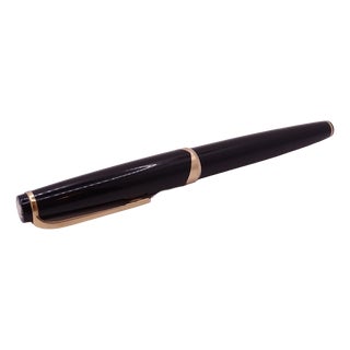 Meisterstuck Fountain Pen No12 in Black Resin and Gold Plating from Montblanc, 1990s For Sale