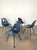 Authentic Designers Charles & Ray Eames / Herman Miller Many Blue Fiberglass Shell Dining Chairs on H-Bases - Set of 4 For Sale - Image 9 of 9