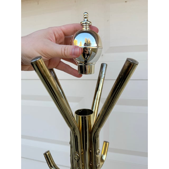 Mid 20th Century Vintage Mid Century Modern Brass Coat Rack For Sale - Image 11 of 11