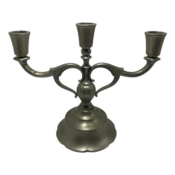 Scandinavian Modern Pewter Candelabras by Just Andersen, 1930s, Set of 2 For Sale