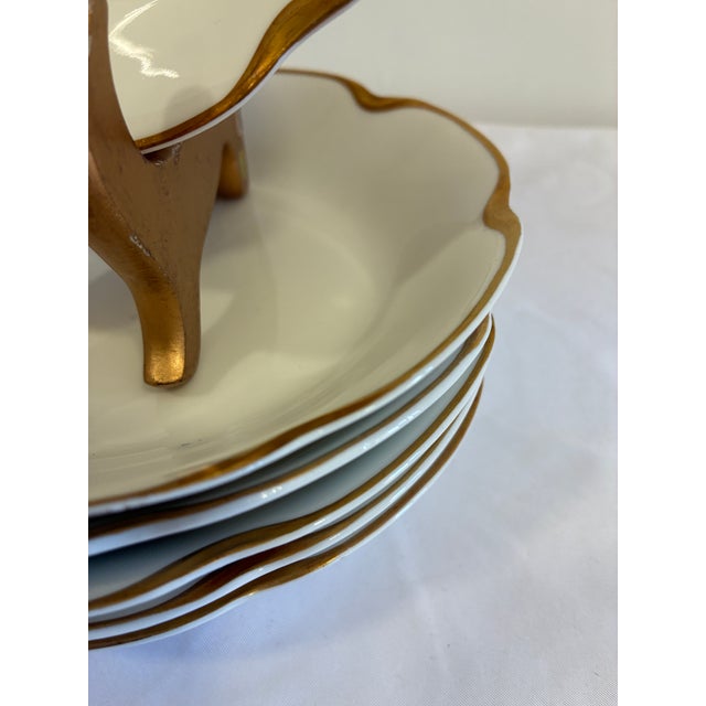 Antique Haviland & Co. Limoges Gold Scalloped Rim Bowls, Set of 6 For Sale - Image 9 of 11