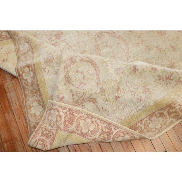 Beige Room Size European Vintage Rug For Sale - Image 8 of 12