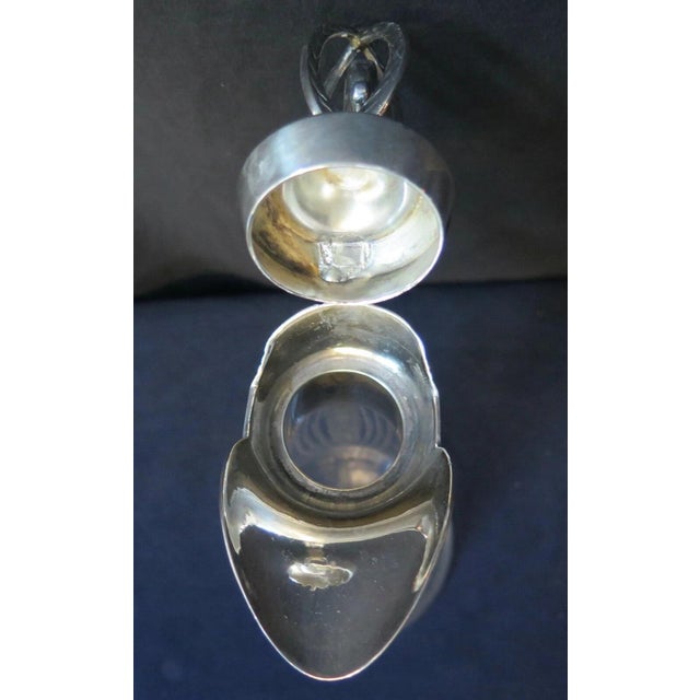 This vintage early 20th century German crystal & silver plate wine claret was designed & produced by WMF. The sleek body...