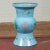 Metal Vintage Chinese Hand Painted Blue Metal Vase with Calligraphy and Floral Décor For Sale - Image 7 of 12