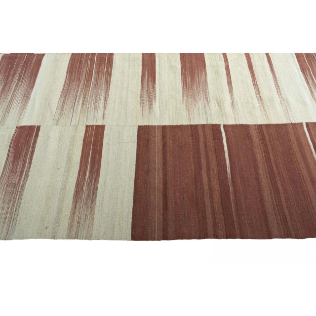 Textile Handwoven Wool Kilim Rug For Sale - Image 7 of 9