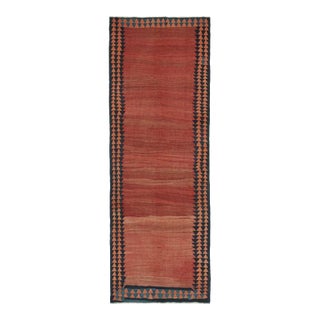 Vintage Shahsavan Persian Kilim in Red Open Field and Blue Border by Rug & Kilim For Sale