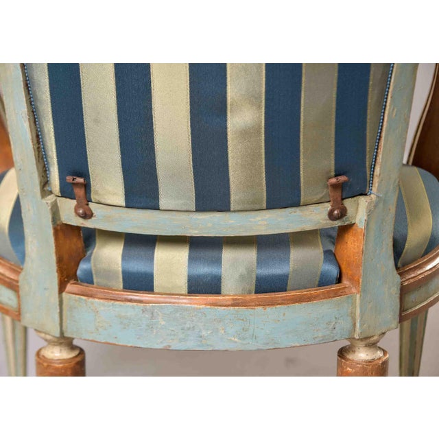 Late 18th Century European Neoclassical Painted & Parcel-Gilt Armchair For Sale In Detroit - Image 6 of 12