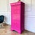 Thomasville 1980s Thomasville Impressions Pink Lingerie Chest | Hot Pink Tall Dresser | Hollywood Regency Chest | Glam Bedroom Storage | Wallpaper Drawers For Sale - Image 4 of 11