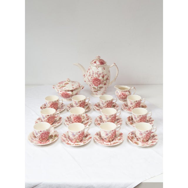 Pink Vintage English Coffee Set, 1980s, Set of 27 For Sale - Image 8 of 8