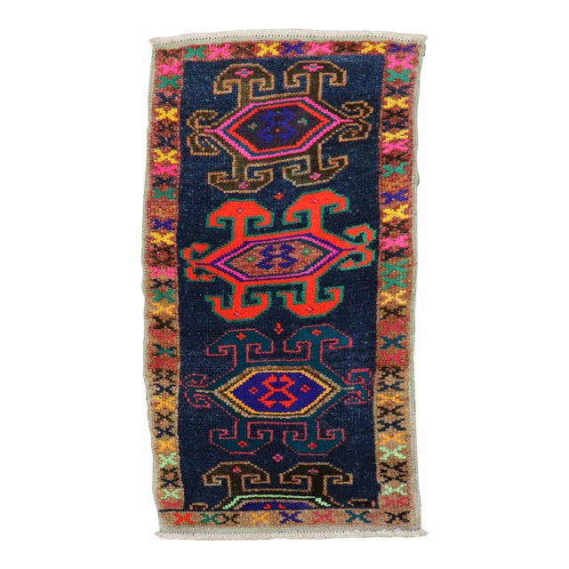 Colorful Mini Vintage Turkish Rug, 1'4 ''X 2'9'' For Sale