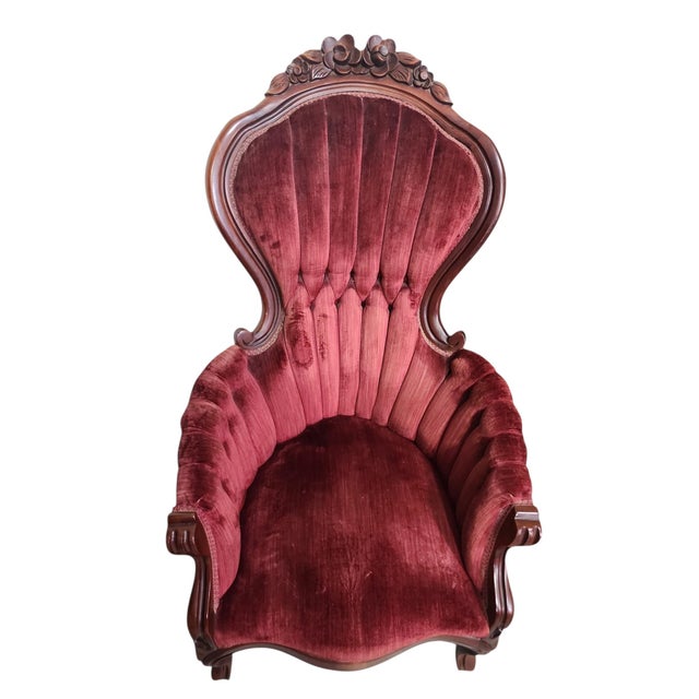 Mid 20th Century Vintage Pair Kimball King and Queen Armchairs For Sale - Image 5 of 7