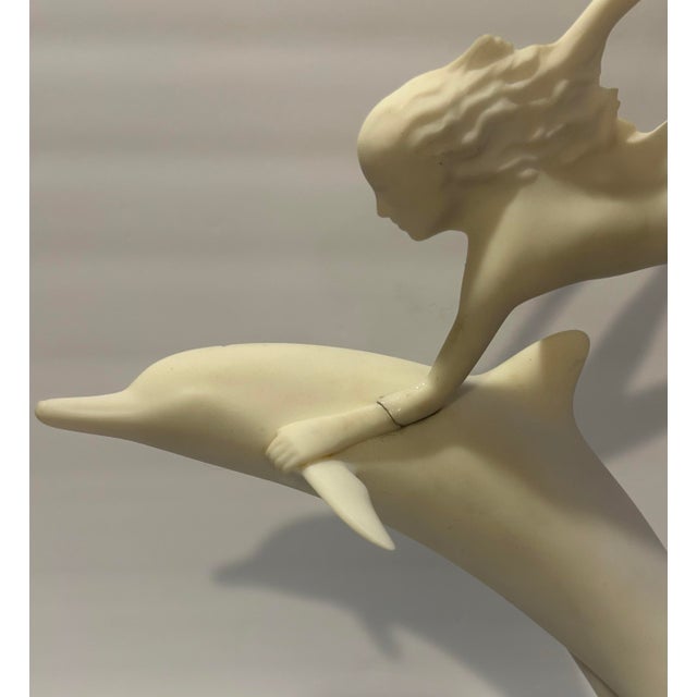Plastic 1984 John Perry Lady & Dolphin Sculpture For Sale - Image 7 of 7