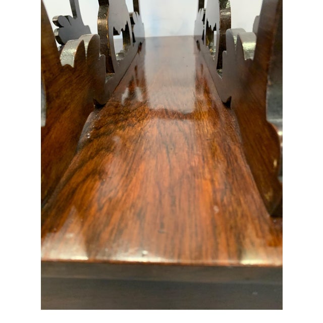 Early Victorian Solid Rosewood Three-Section Canterbury with Drawer and Casters For Sale - Image 18 of 18