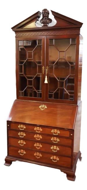 Kindel Furniture National Trust Collection Mahogany Carved Secretary Desk