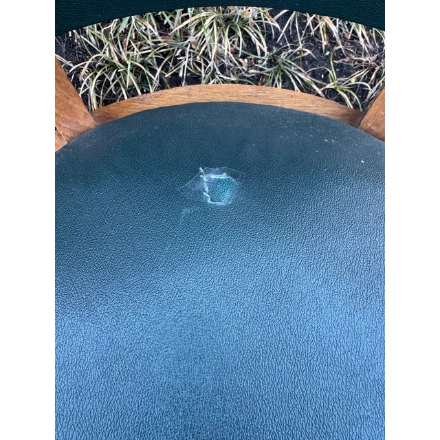 Mid 20th Century Vintage French Oak and Leather Dining Chairs- Set of 6 For Sale - Image 12 of 12