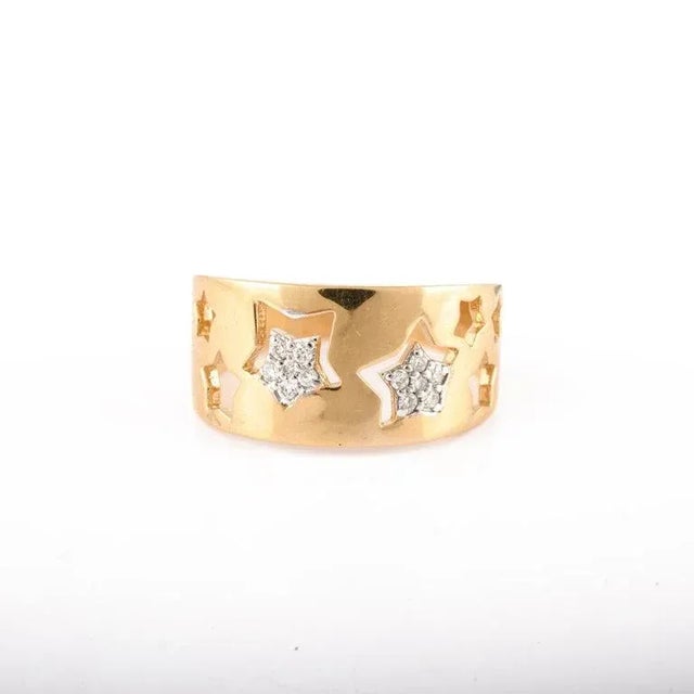 Contemporary Diamond Band Ring 18 Karat Solid Yellow Gold ( All Sizes Available ) For Sale - Image 3 of 6