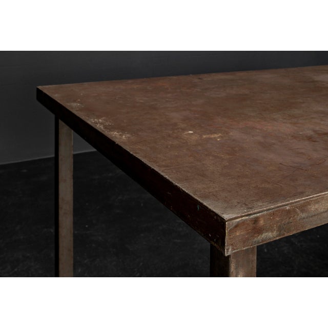 Large Industrial Dining Table in Handcrafted Steel For Sale - Image 11 of 18