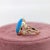 Metal 5.3ct Turquoise Ring With Earth Mined Diamond Accents: In Solid 14k Gold , Size 6.75 For Sale - Image 7 of 9