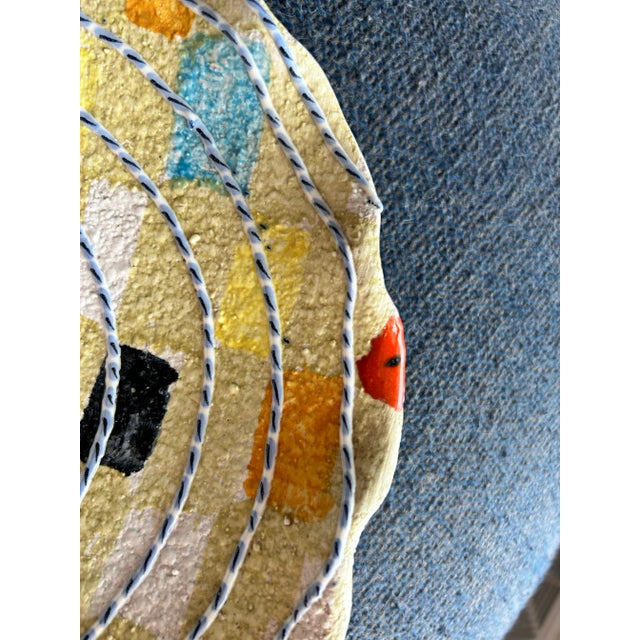 Yellow Giant Mid Century Modern Textured Italian Dish Attributed to Fratelli Fanciullacci For Sale - Image 8 of 8