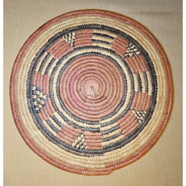 Vintage Hand-Woven Akimel Pima Coiled Tray Basket For Sale - Image 11 of 11