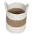 2000 - 2009 Vintage Woven Seagrass & Cotton Rope Floor Basket For Sale - Image 5 of 12