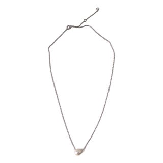 Pearl and Sterling Silver Adjustable Necklace For Sale