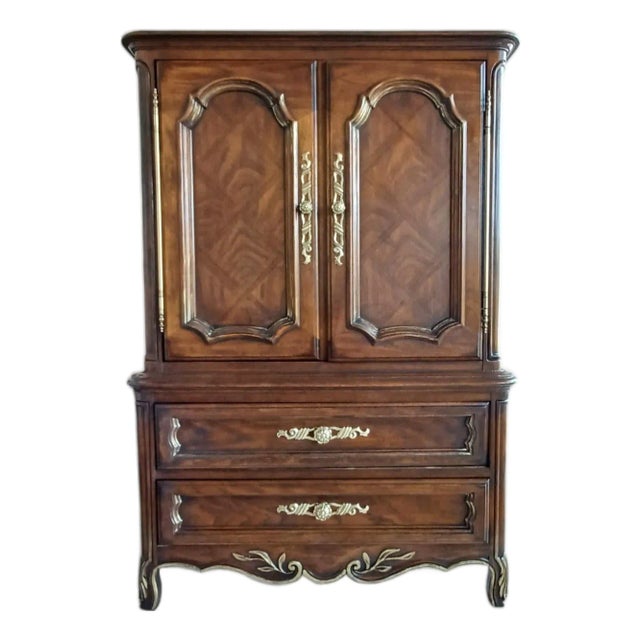 Drexel French Provincial Cabernet Collection Tall Chest Dresser Armoire For Sale