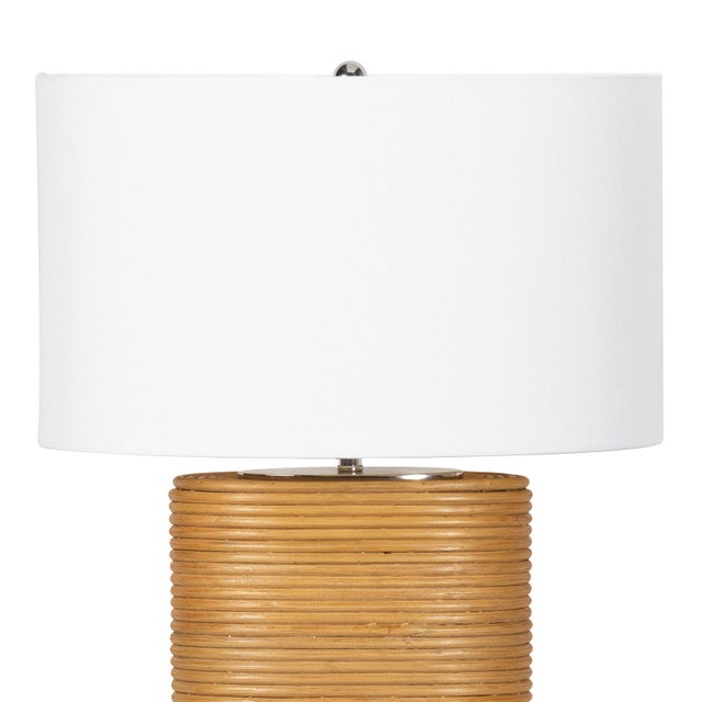 Resort Bamboo Wrapped Bedside Table Lamp For Sale - Image 4 of 7