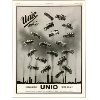 Consigned "Unic Vehicles" Lithograoh, 1928 For Sale