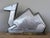 Rare mid-century cubist camel sculpture in pewter with brass accents. This is the same sculpture design that graced the...