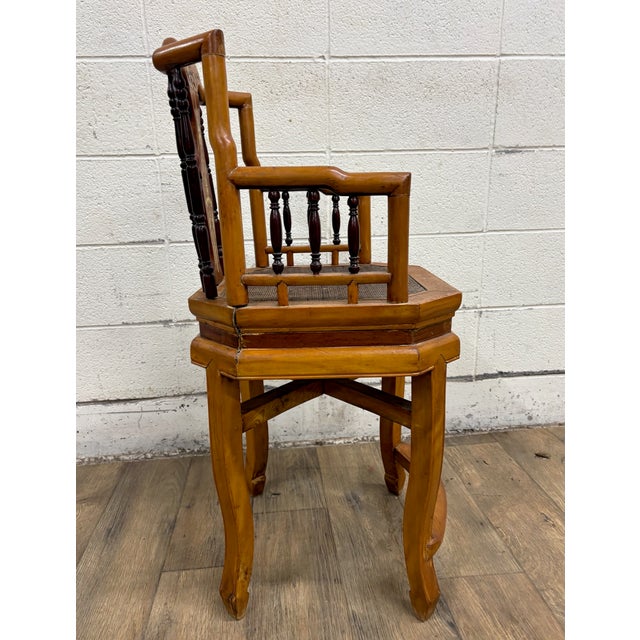 Wood Antique Qing Style Asian Side Chair Hall Chair For Sale - Image 7 of 9
