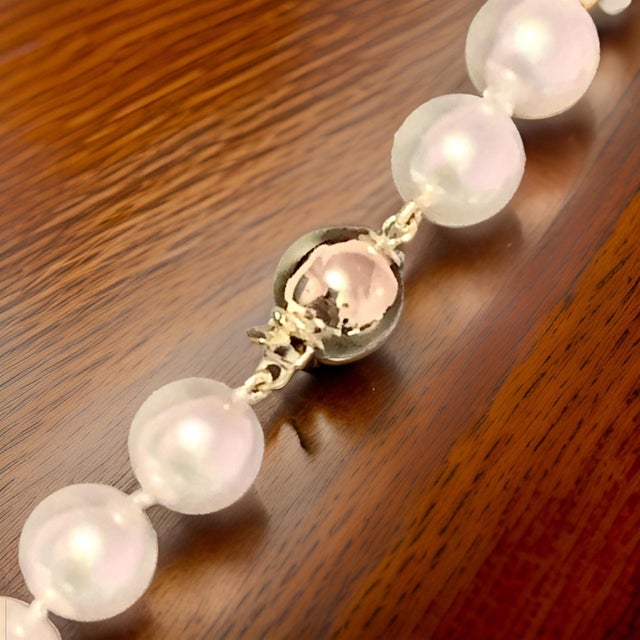 Akoya Pearl Necklace 14k Yellow Gold Certified For Sale - Image 9 of 10