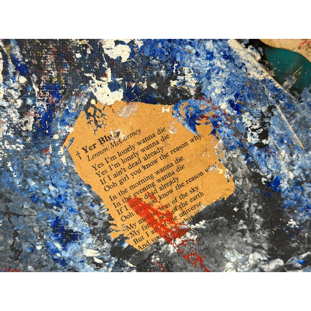 Imagine Peace' Monumental Mixed Media Beatles Painting, Circa 1970 For Sale - Image 10 of 13