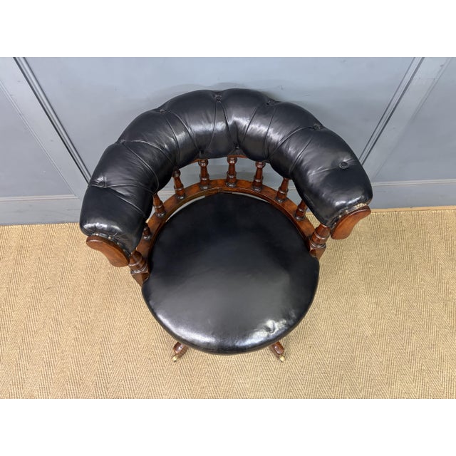 Victorian Mahogany Revolving Desk Chair, 1885 For Sale - Image 4 of 13