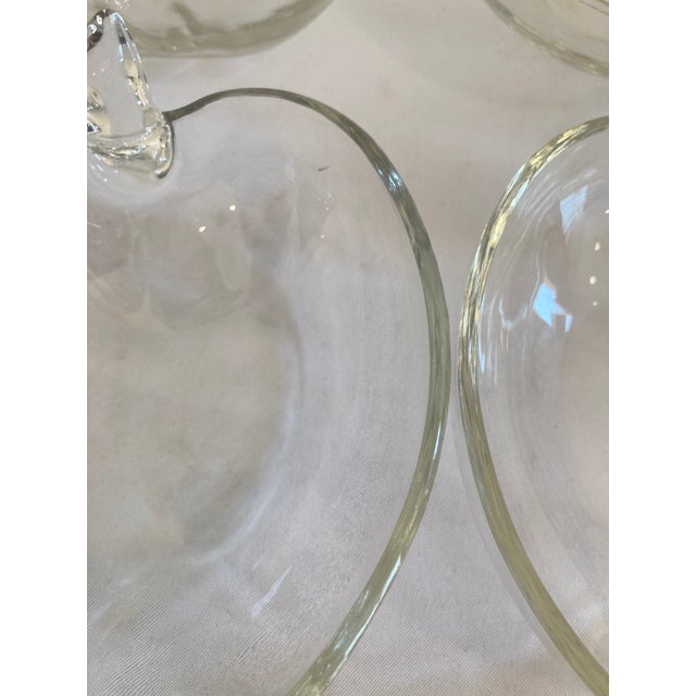 Glass Vintage Anchor Hocking Clear Glass Apple Bowls, Set of 6 For Sale - Image 7 of 11