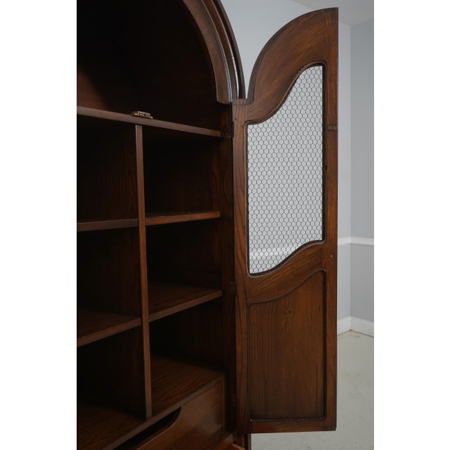 Wood Pair of Oak Tall Dome Top Curio Cabinets For Sale - Image 7 of 18